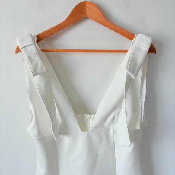 Zara Short Dress with Bows NWT Oyster White Size Large - Picture 8 of 11
